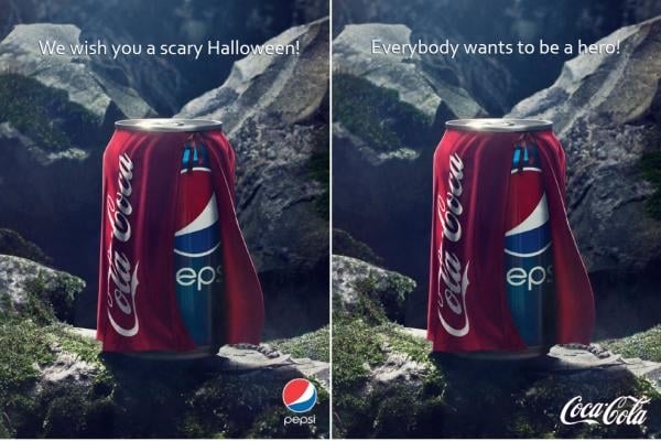 ejemplos de publicidad subliminal: Pepsi y Coca-Cola