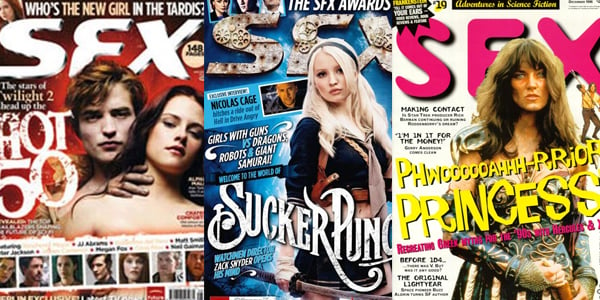 SFX Magazine covers with famous women on the front